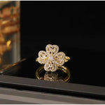 Rotating Petal Open Ring