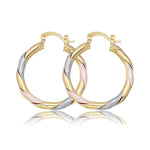 Round Colorful Gold Tone Minimalist Hoop Earrings