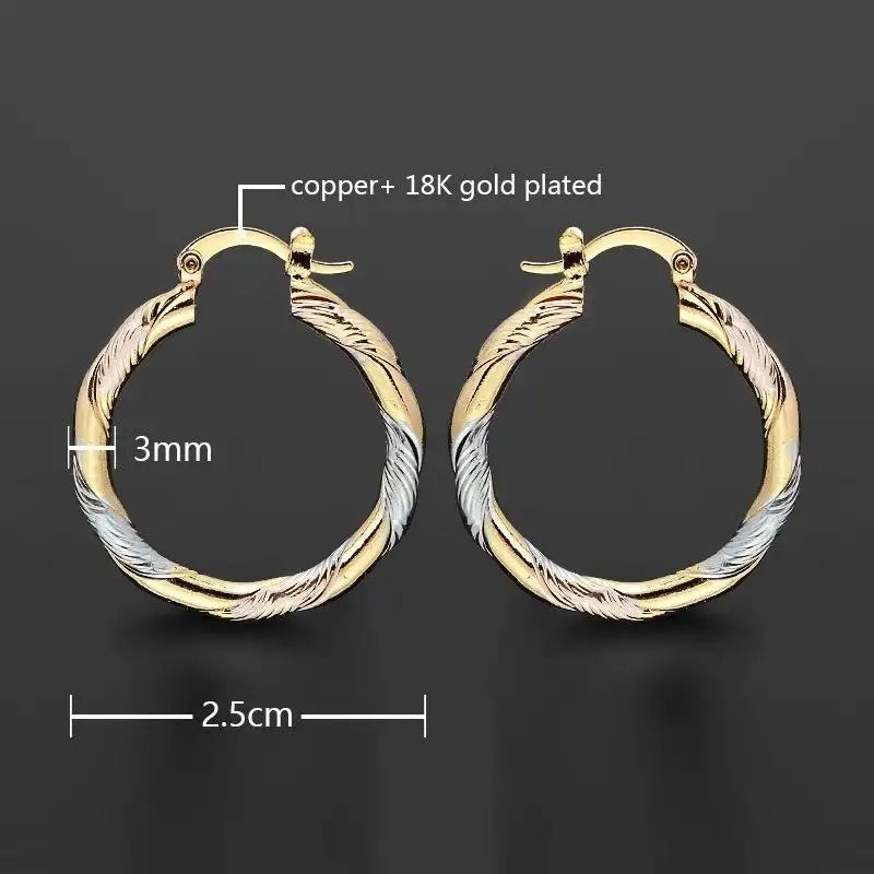 Round Colorful Gold Tone Minimalist Hoop Earrings