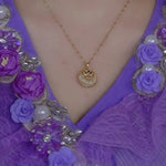 Round Mesh Crystal Pendant Necklace