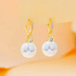 Round Pearl Teardrop Drop Earrings