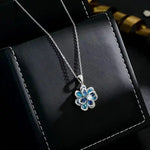 Royal Blue Double-Layer Flower Crystal Earrings