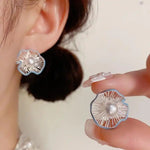 Ruffled Leaf Sophisticated Stud Earrings