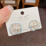 Ruffled Leaf Sophisticated Stud Earrings