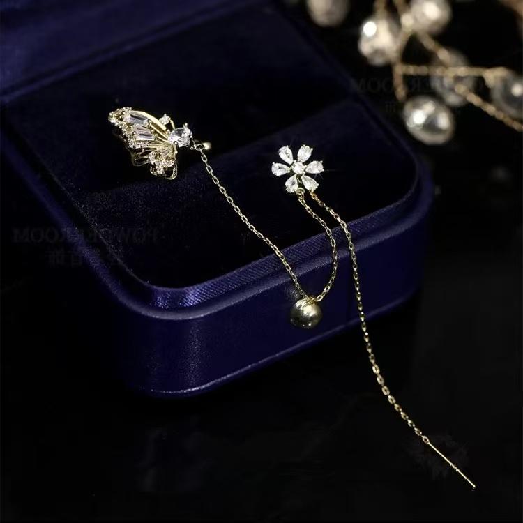 Same Butterfly Flower Ear Line Ear Cuffs