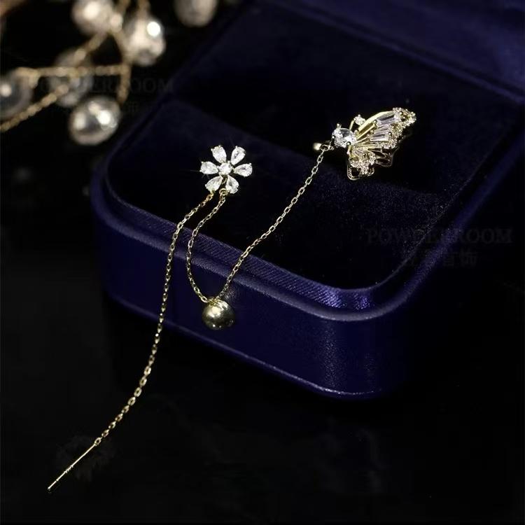 Same Butterfly Flower Ear Line Ear Cuffs