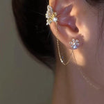 Same Butterfly Flower Ear Line Ear Cuffs