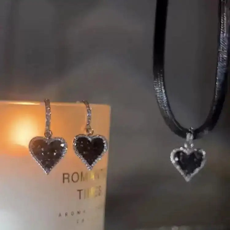 Same Crystal Diamond Heart Clip-On Earrings