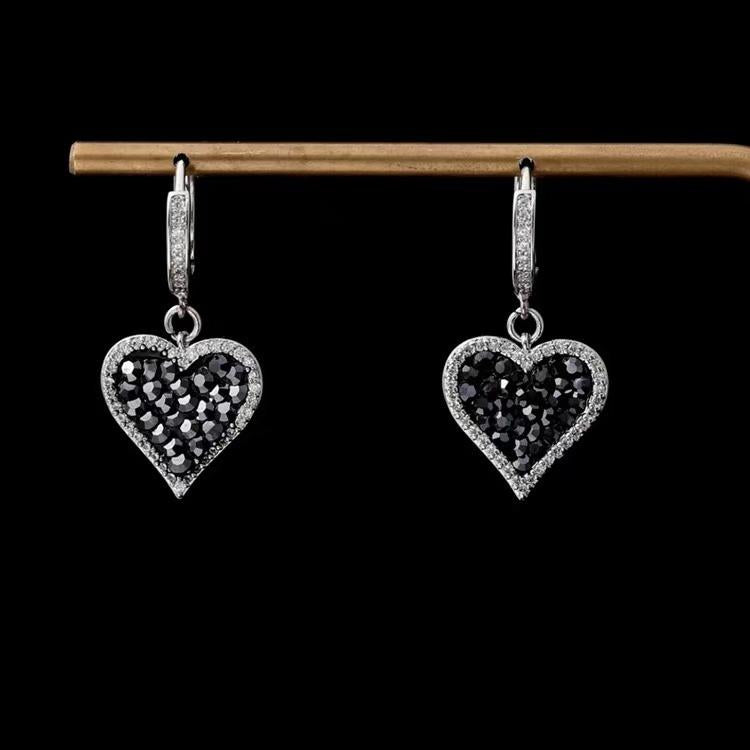 Same Crystal Diamond Heart Clip-On Earrings