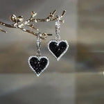 Same Crystal Diamond Heart Clip-On Earrings