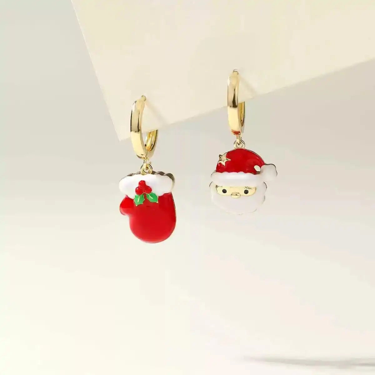 Santa Claus Enamel Earrings