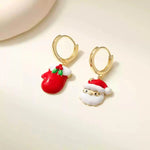 Santa Claus Enamel Earrings