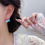 Sea Salt Blue Ice Crystal Stud Earrings