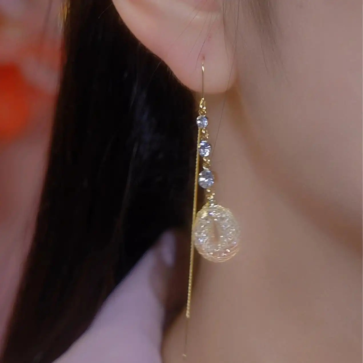 Sensation Tassel Crystals Drop Earrings