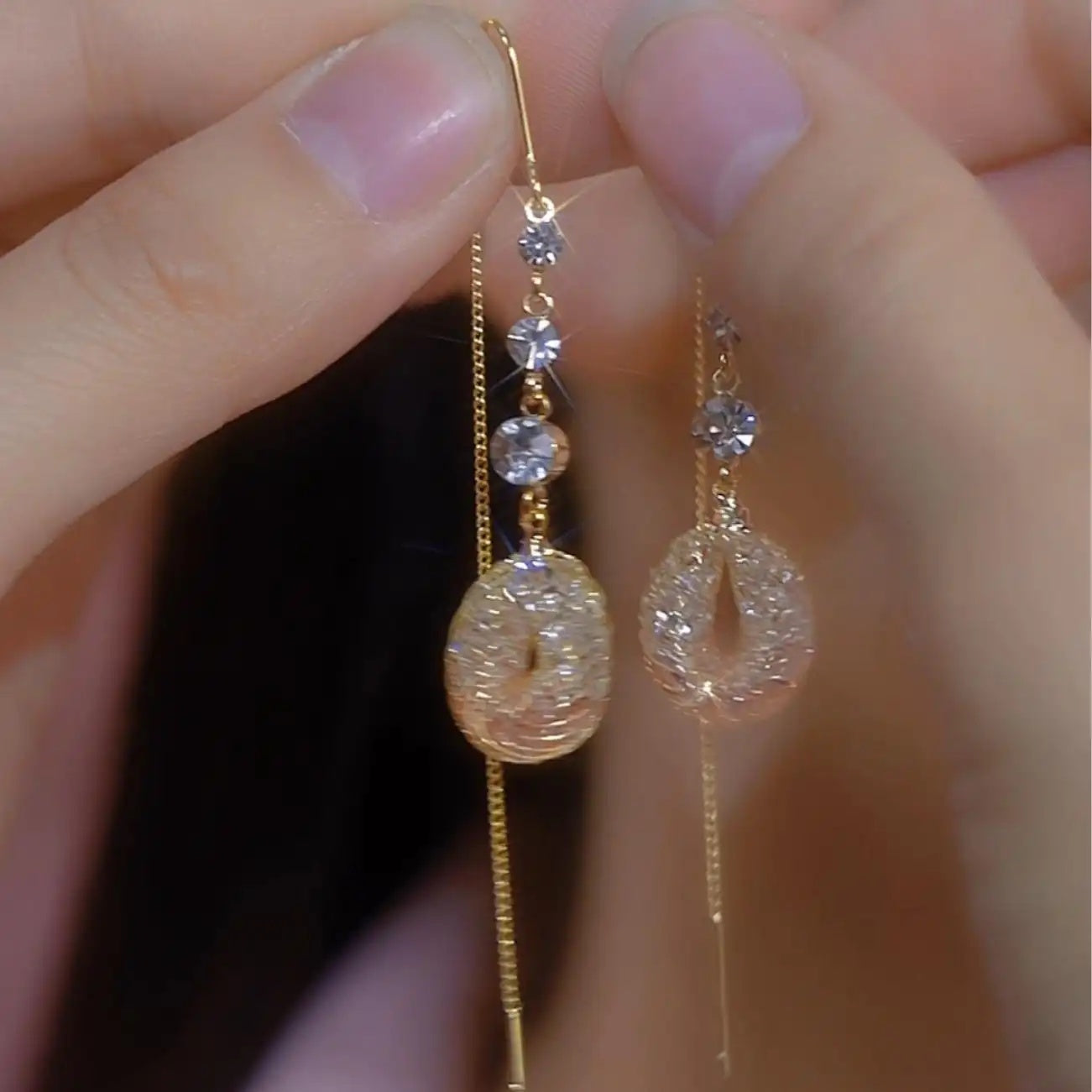 Sensation Tassel Crystals Drop Earrings