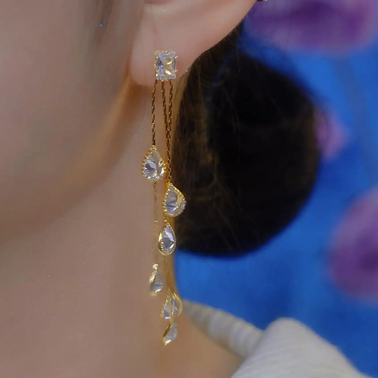 Sense Long Tassel Teardrop Drop Earrings