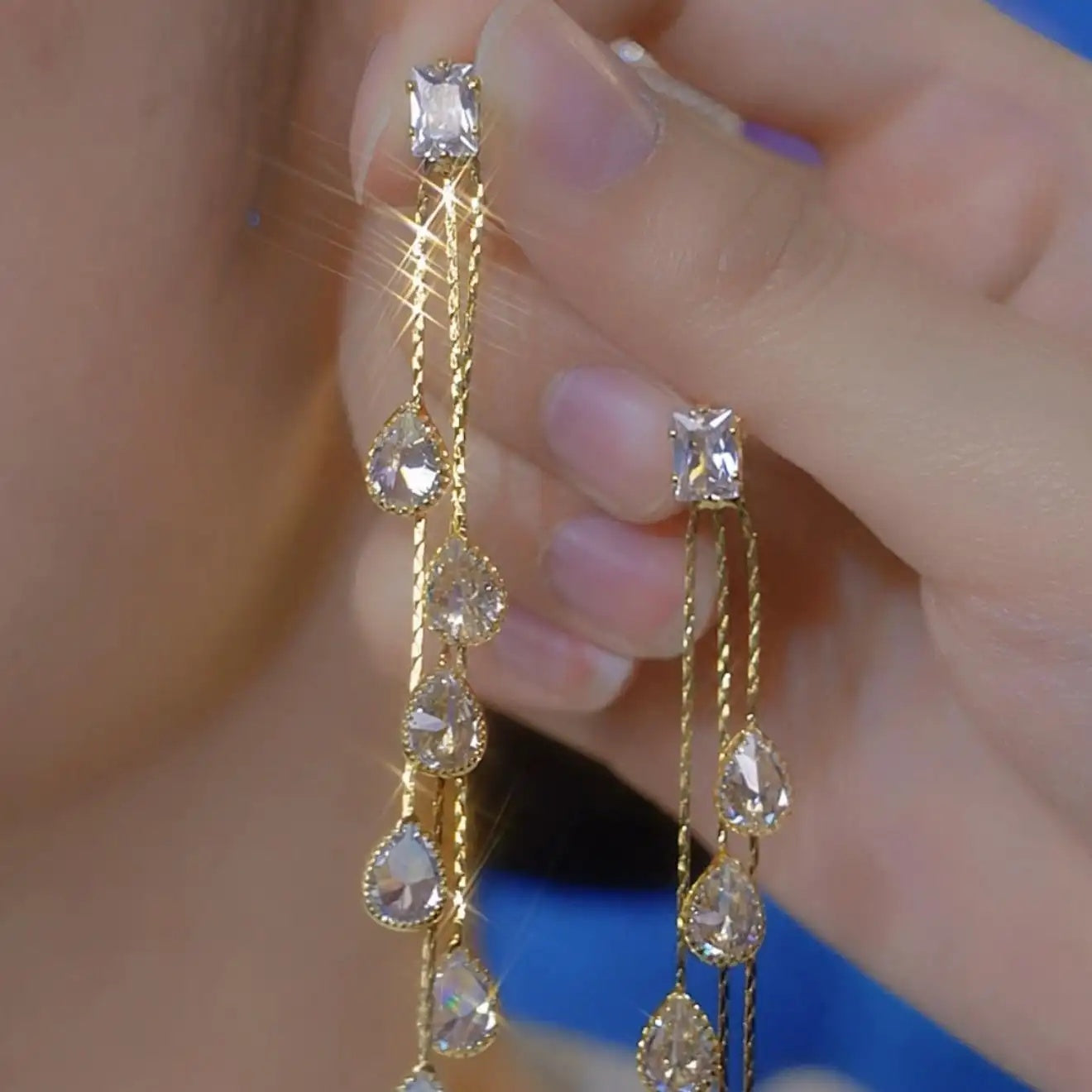 Sense Long Tassel Teardrop Drop Earrings