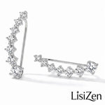 Seven Stars Crystal Silver-Tone Accents Stud Earrings