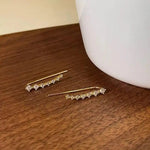 Seven Stars Crystal Silver-Tone Accents Stud Earrings