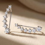 Seven Stars Crystal Silver-Tone Accents Stud Earrings