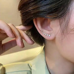 Seven Stars Crystal Silver-Tone Accents Stud Earrings