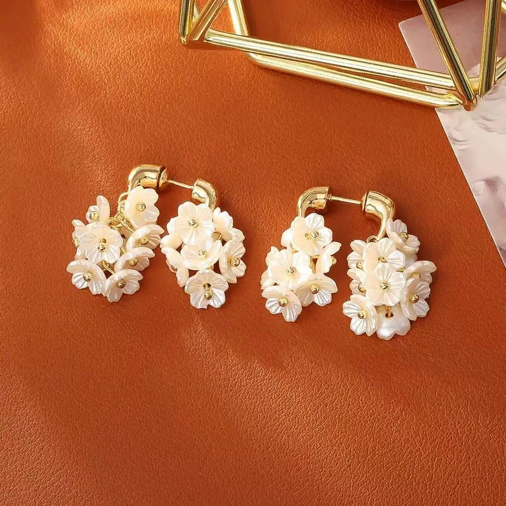 Shell Flower Two-Way Wear for Earrings