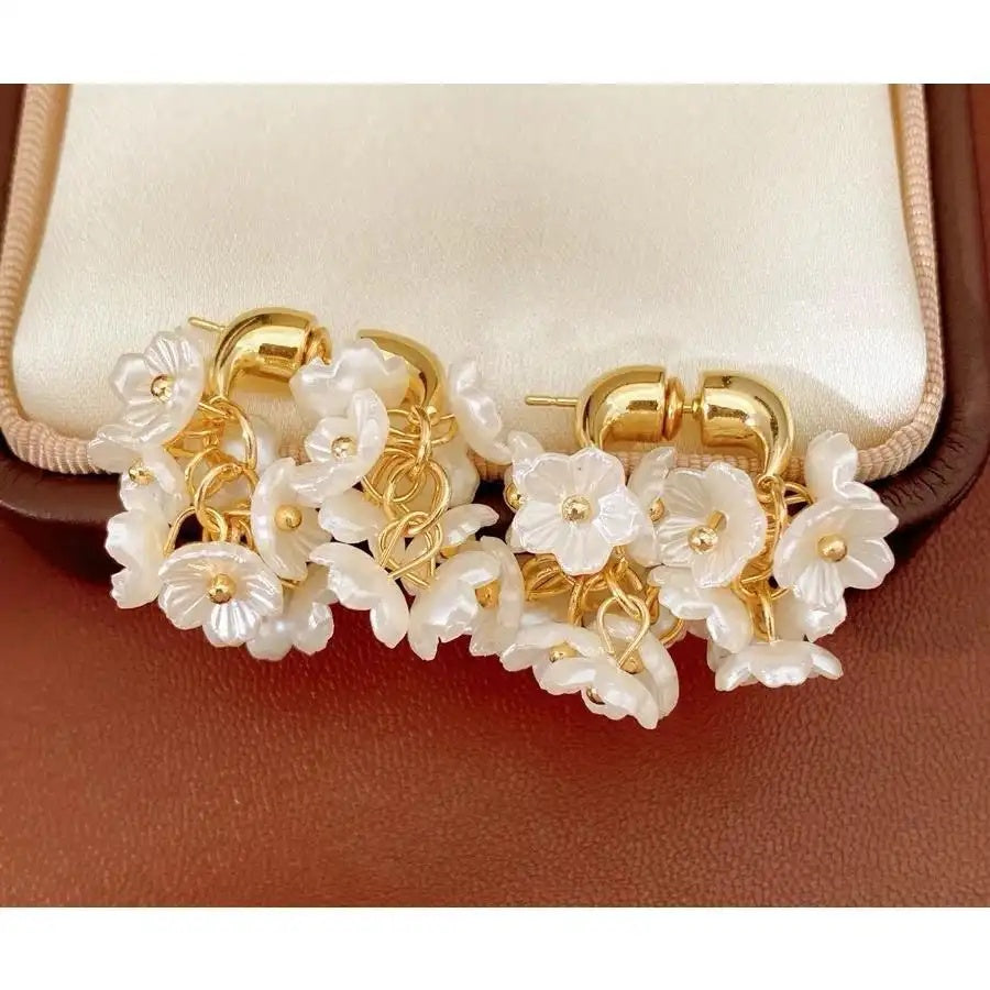 Shell Flower Two-Way Wear for Earrings