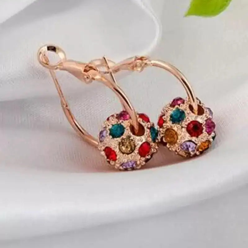 Shining Ball Circle Lucky Star Stud Earrings