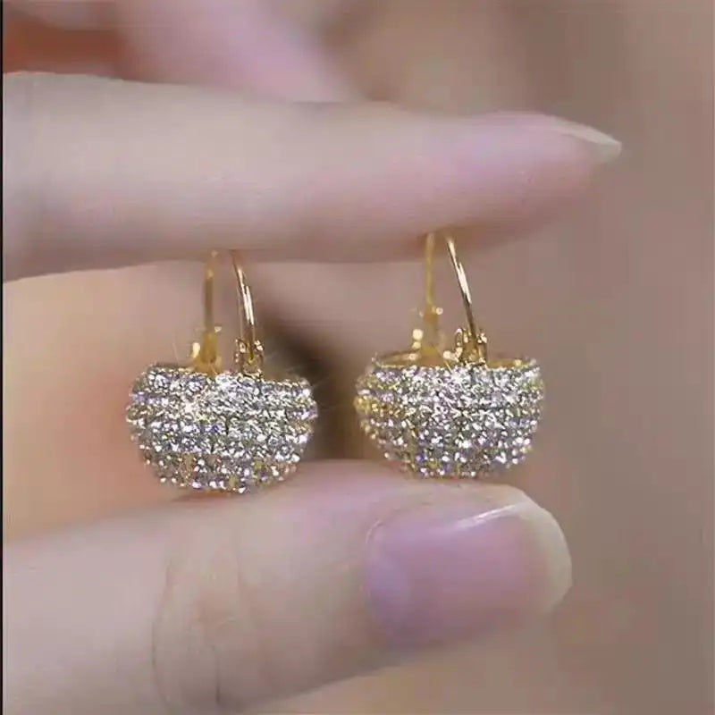 Silver Basket Crystal Hoop Earrings