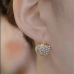 Silver Basket Crystal Hoop Earrings