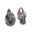 Silver Cage Crystal Hoop Earrings