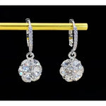 Silver Crystal Ball Drop Earrings