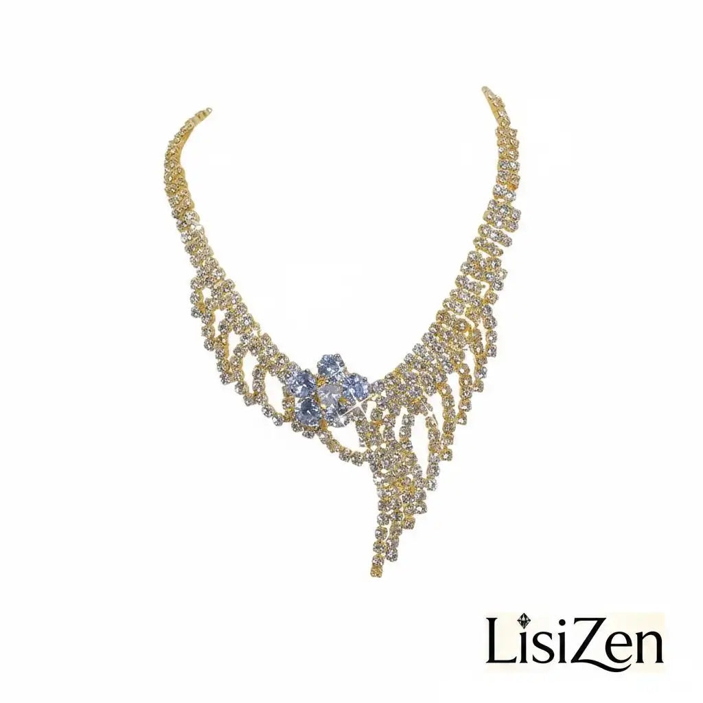Silver Crystal Bridal Necklace