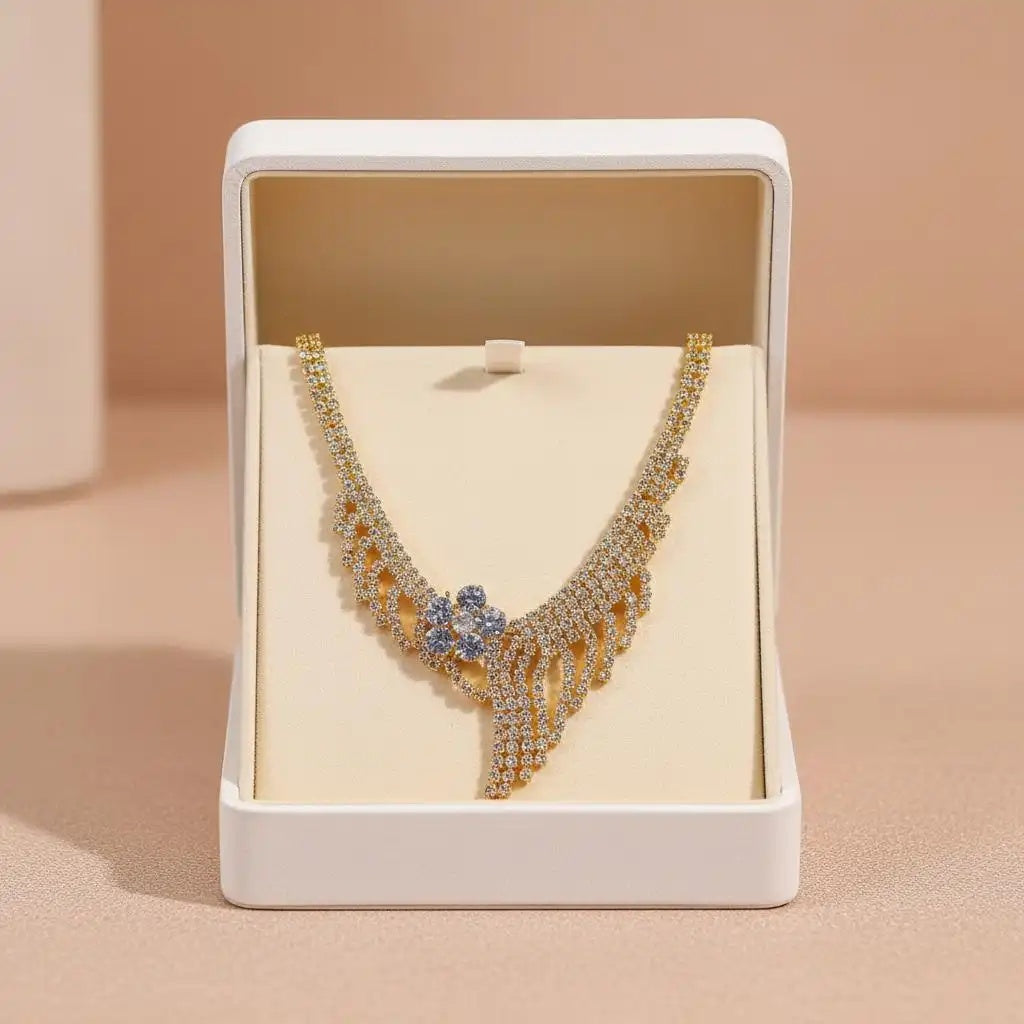 Silver Crystal Bridal Necklace