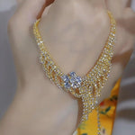 Silver Crystal Bridal Necklace