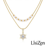 Silver Double-Layer Star Necklace