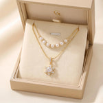 Silver Double-Layer Star Necklace