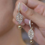 Silver Hollow Leaf Drop Earrings