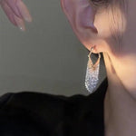 Silver Metallic Tassel Drop Earrings