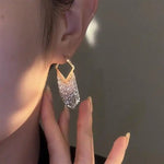 Silver Metallic Tassel Drop Earrings