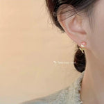 Silver- Needle Enamel Glaze Textured Stud Earrings