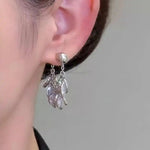 Silver Tassel Drop Earrings