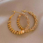 Silver Textured Hoop Earrings