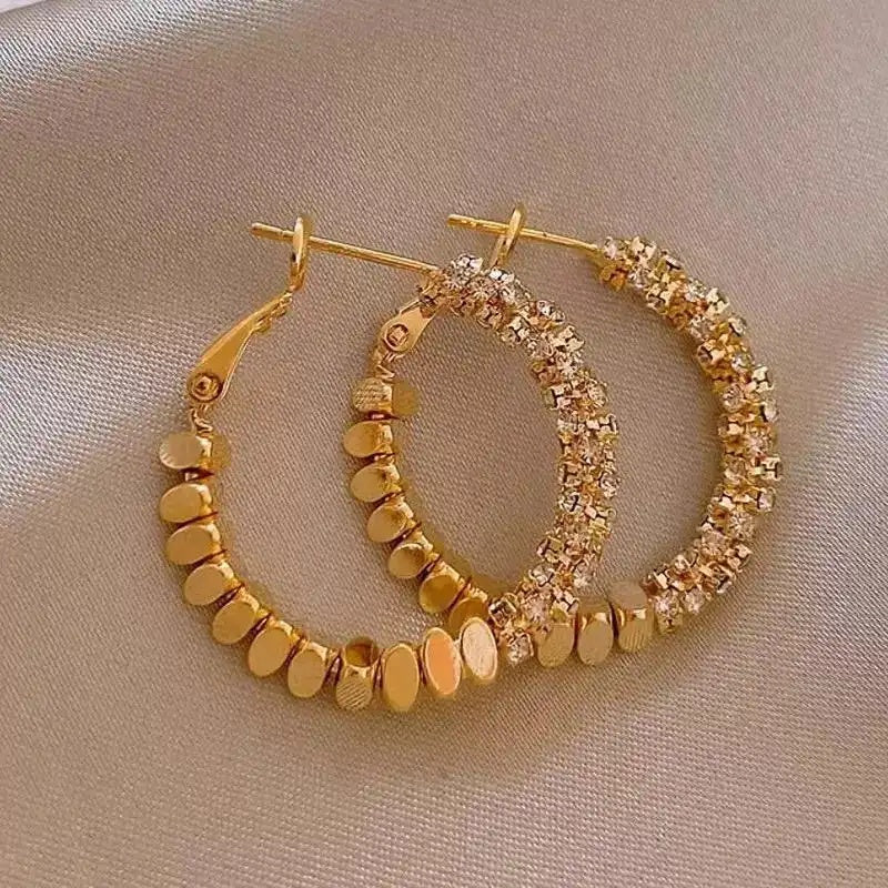 Silver Textured Hoop Earrings