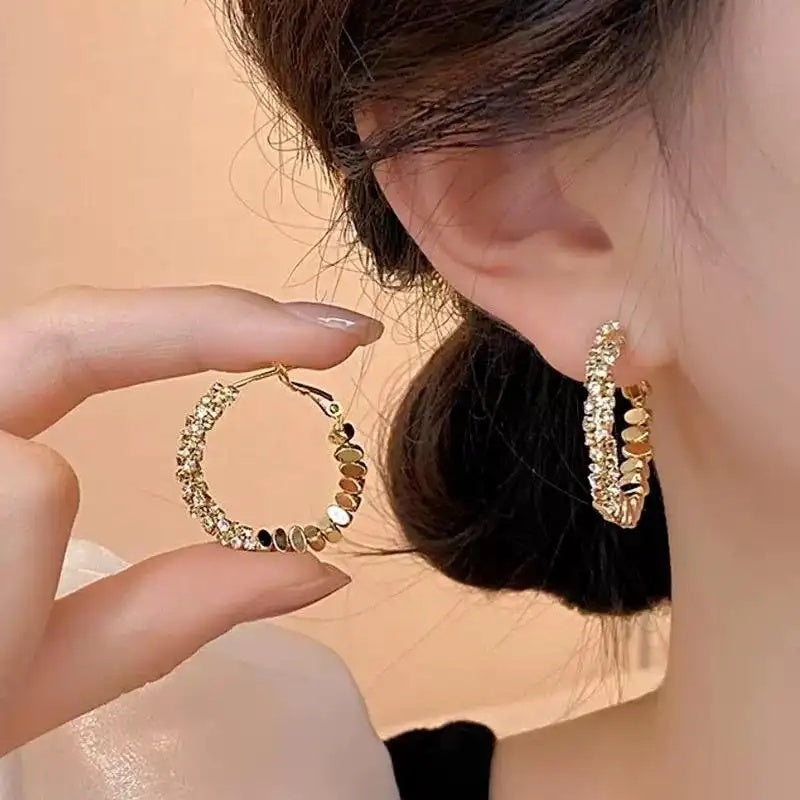 Silver Textured Hoop Earrings