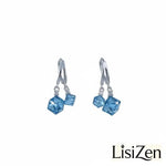 Silver Translucent Blue Jelly Hoop Earrings