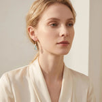 Sky Blue Rhombus Teardrop Drop Earrings