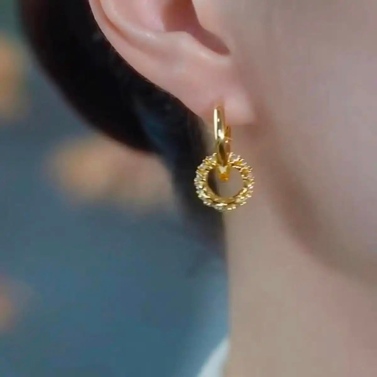 Slim Waist Circle Clips Drop Earrings