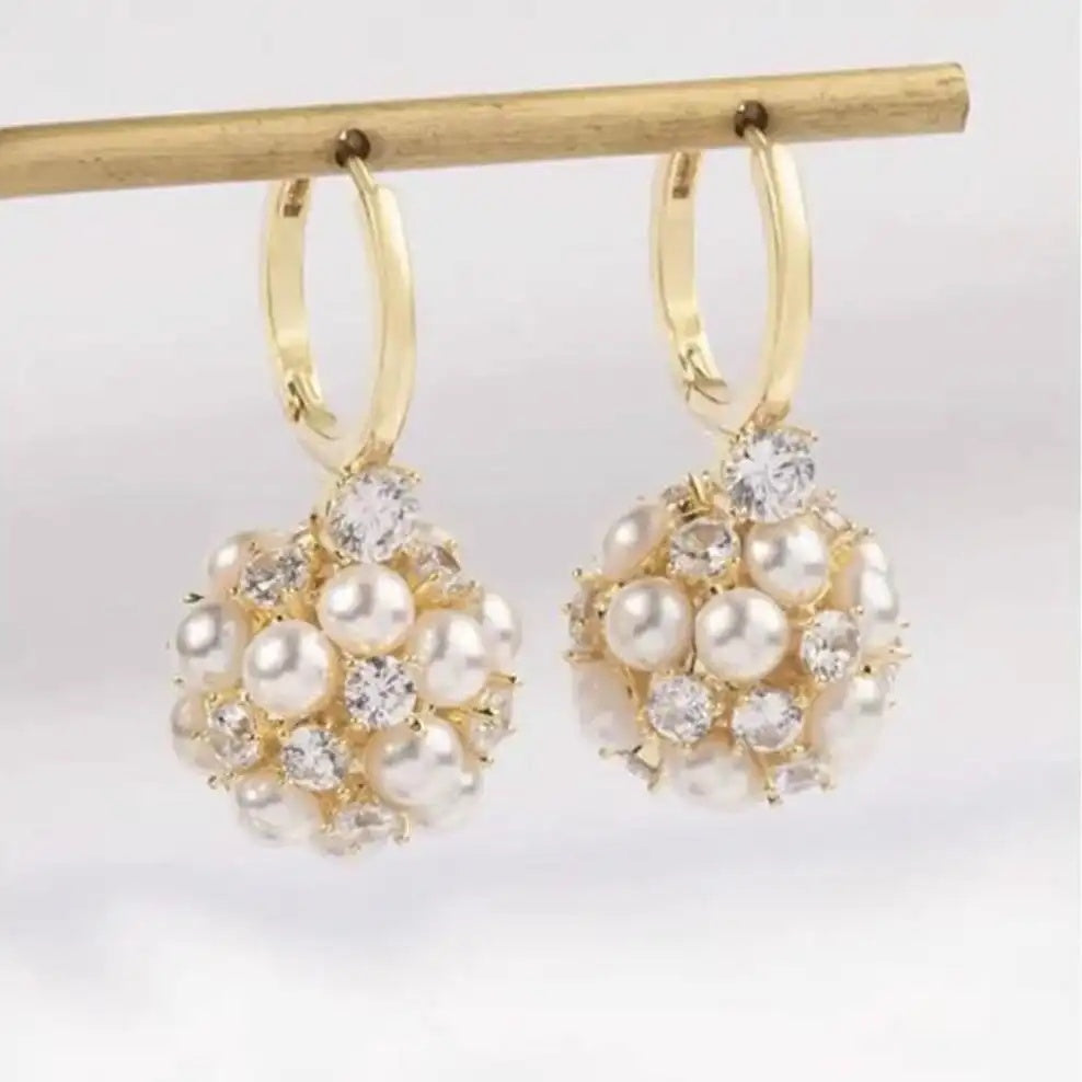 Small Accessory Crystal Accents Hoop Earrings