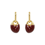 Small and Oil-Painted Wine Red Stud Earrings